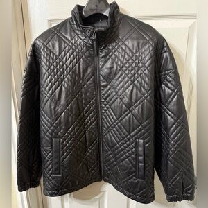 Katherine Kelly Genuine Lamb Leather Jacket In Black Color (Size XL).